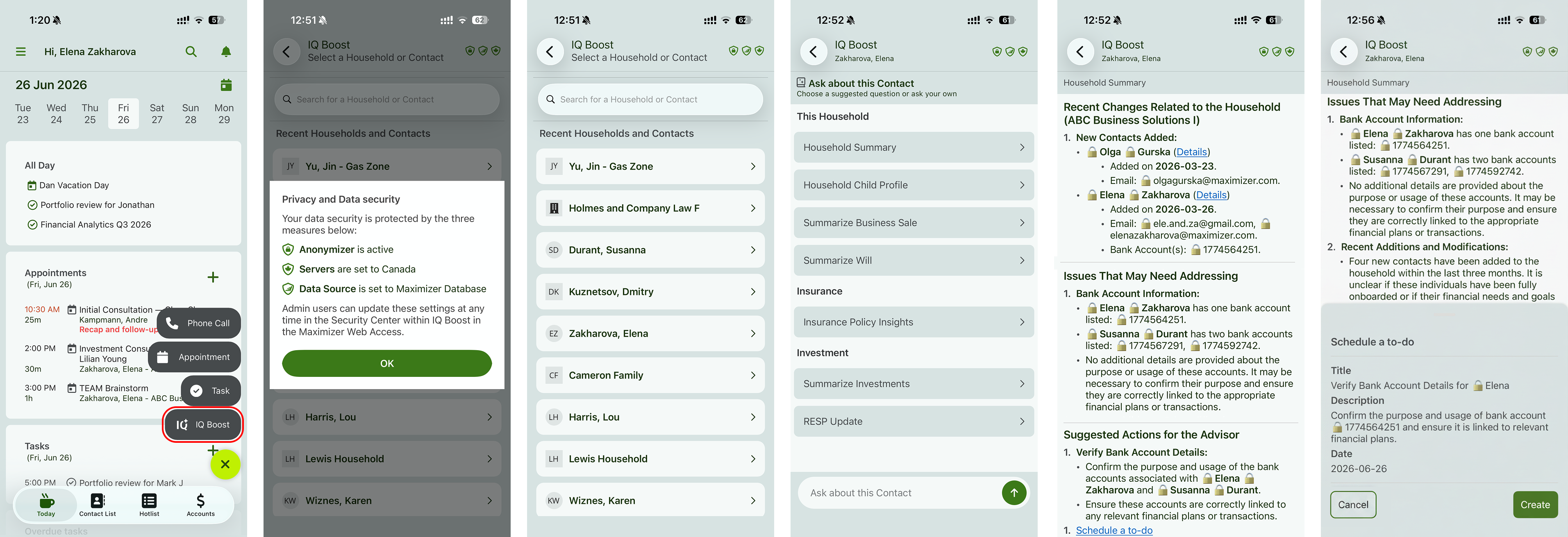 IQ Boost open in the Maximizer mobile app on the Today screen